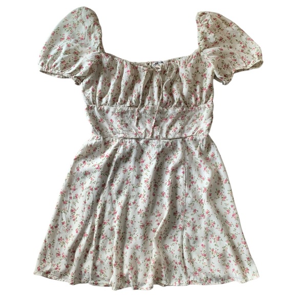 Reformation Ditzy Floral Milkmaid Puff Sleeve Mini Dress Size 12 Cottagecore - Picture 7 of 10